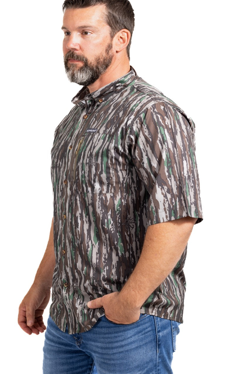 Realtree Button Down Short Sleeve Poly Hunting Shirt - Realtree Original