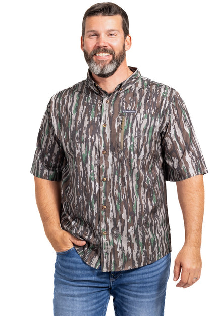 Realtree Button Down Short Sleeve Poly Hunting Shirt - Realtree Original