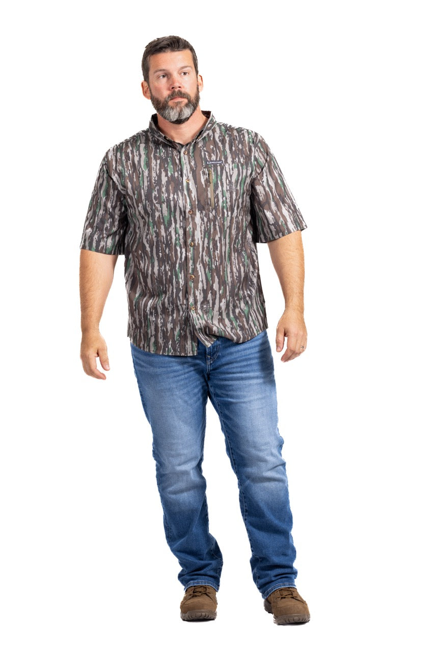 Realtree Button Down Short Sleeve Poly Hunting Shirt - Realtree Original