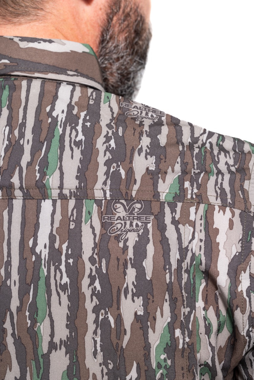 Realtree Button Down Short Sleeve Poly Hunting Shirt - Realtree Original