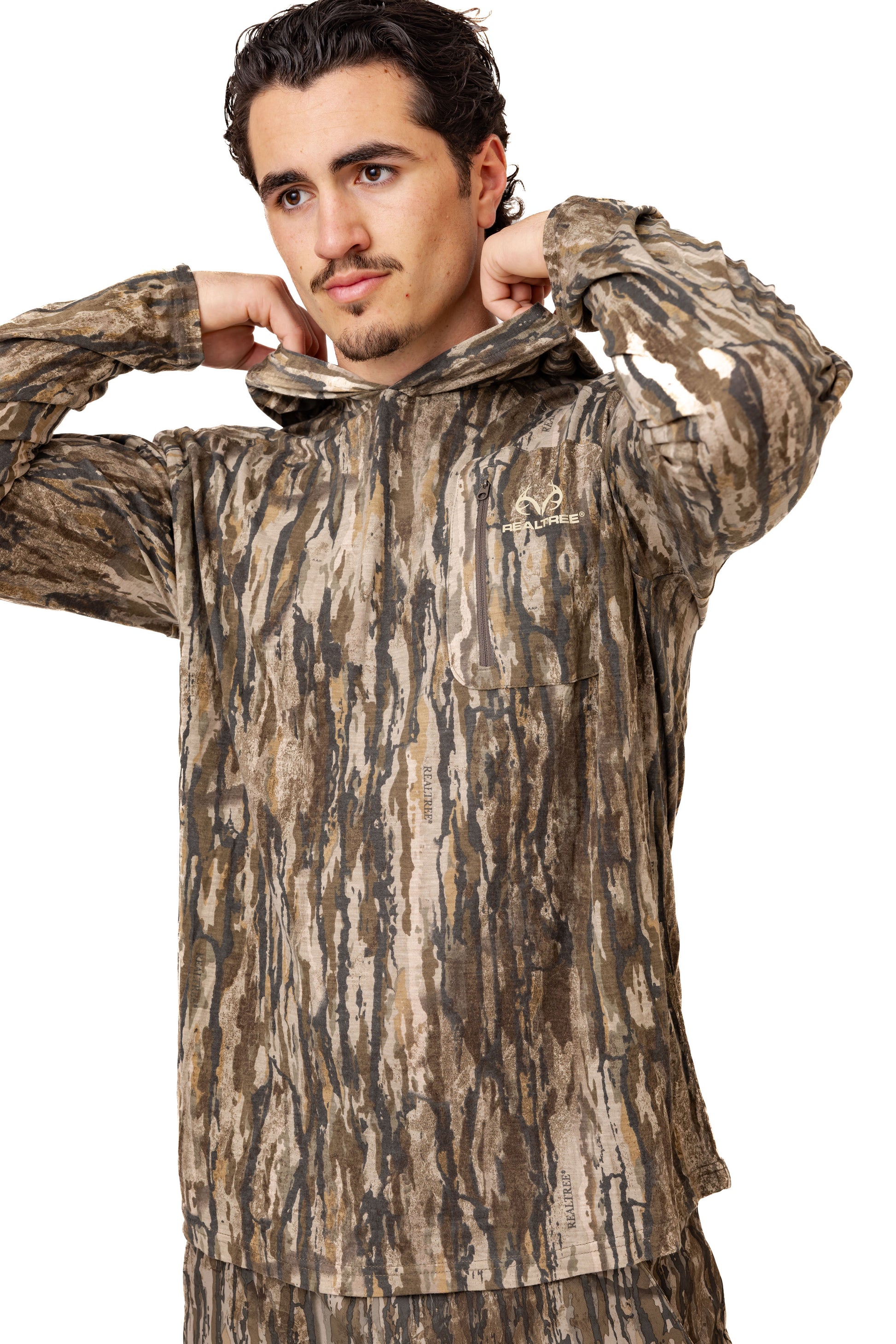 Realtree Bamboo Long Sleeve Hooded Camo Shirt