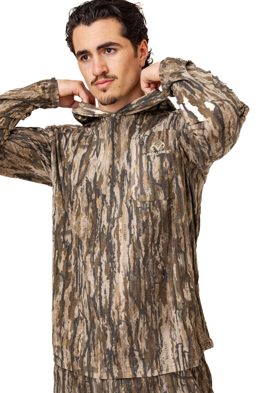Realtree Bamboo Long Sleeve Hooded Camo Shirt