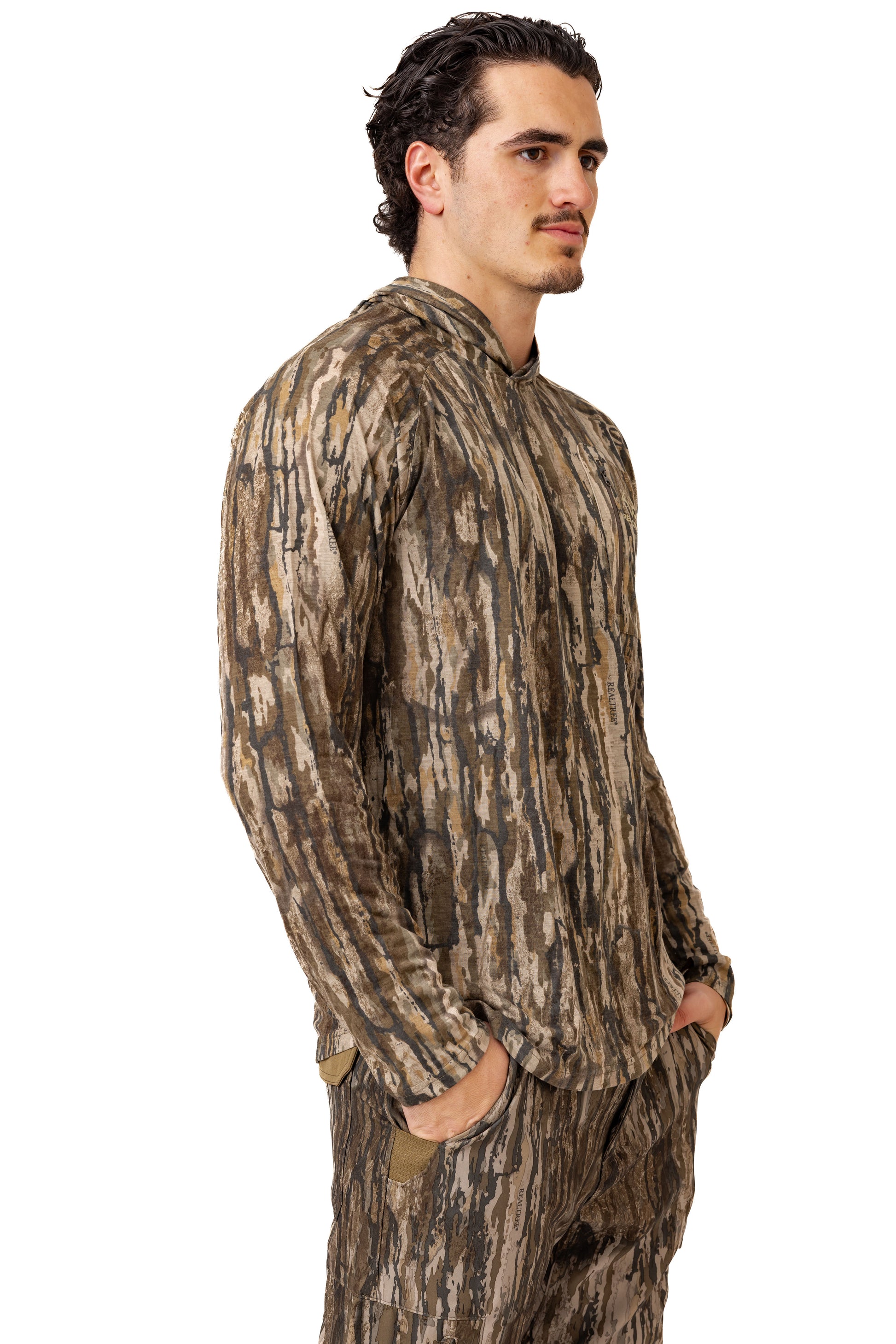 Realtree Bamboo Long Sleeve Hooded Camo Shirt
