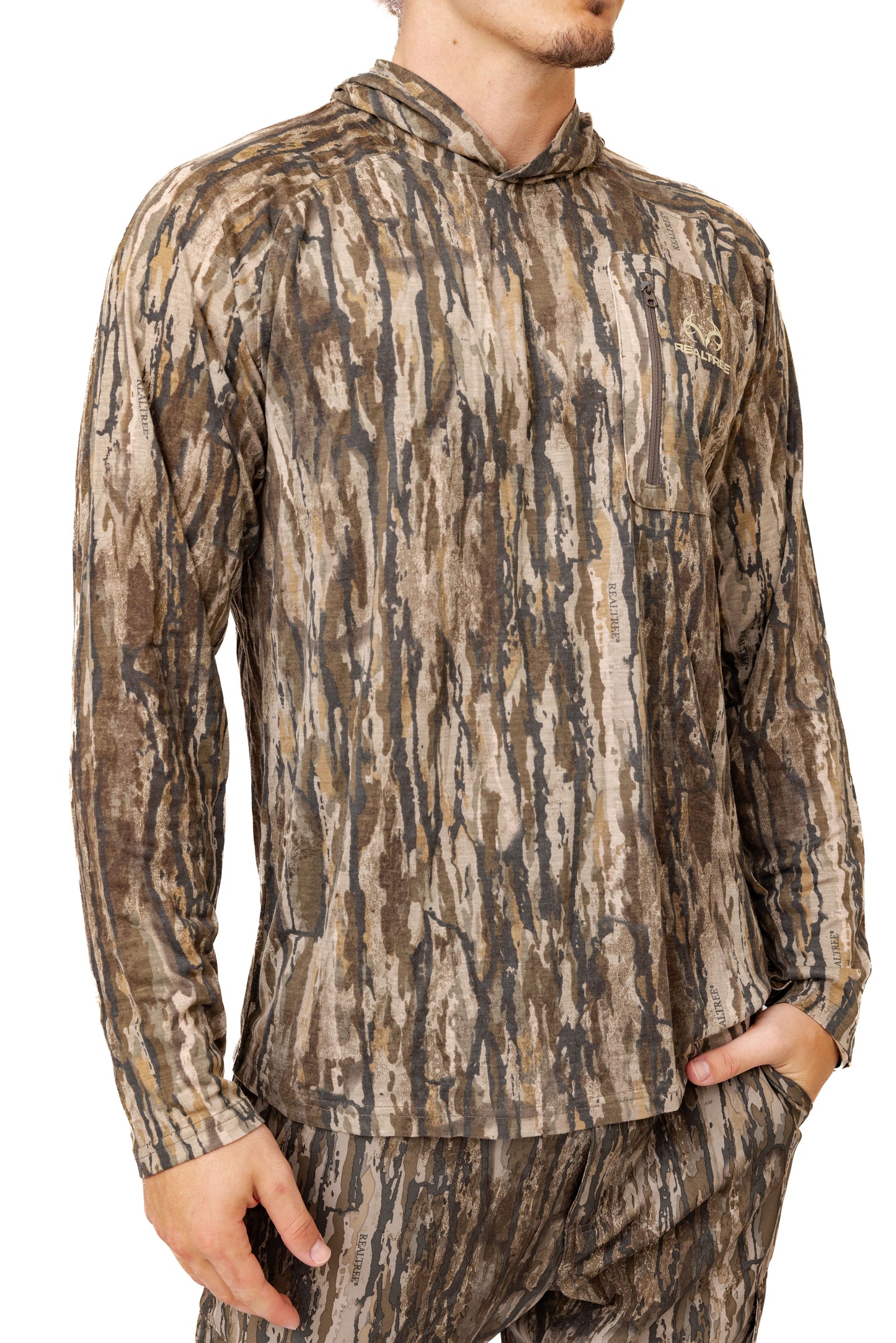 Realtree Bamboo Long Sleeve Hooded Camo Shirt