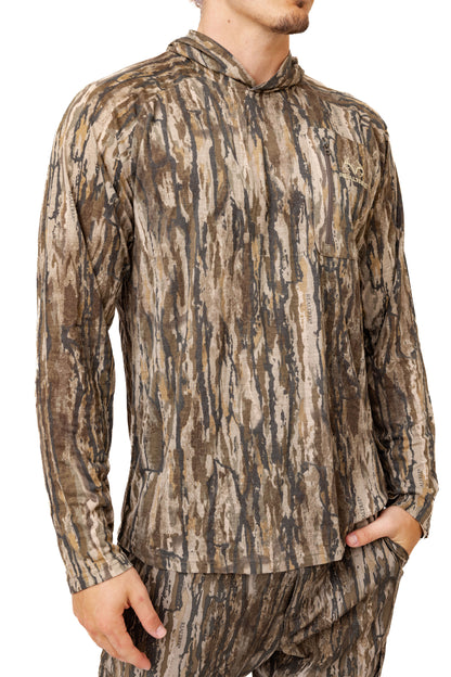 Realtree Bamboo Long Sleeve Hooded Camo Shirt