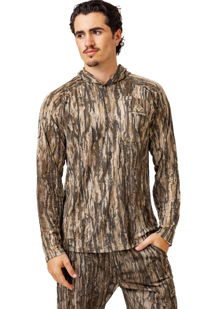Realtree Bamboo Long Sleeve Hooded Camo Shirt