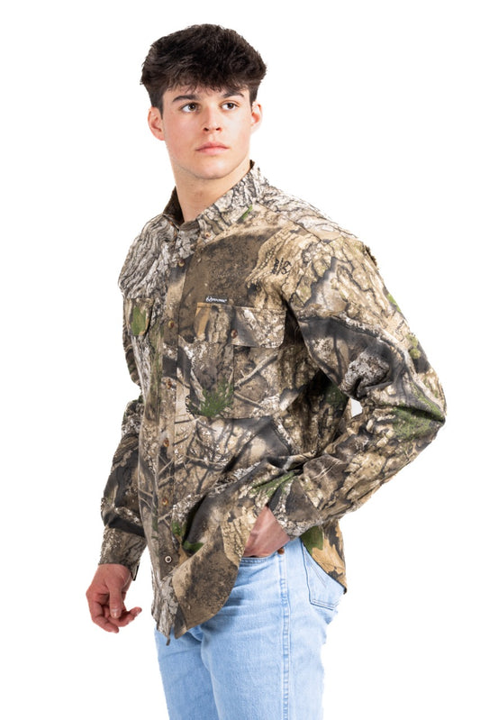 Realtree Button Down Long Sleeve Hunting Camp Shirt - Realtree APX