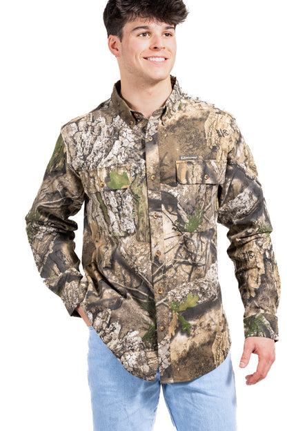 Realtree Button Down Long Sleeve Hunting Camp Shirt - Realtree APX