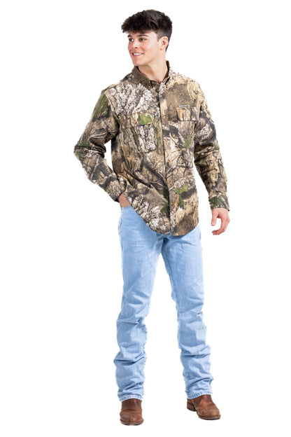 Realtree Button Down Long Sleeve Hunting Camp Shirt - Realtree APX