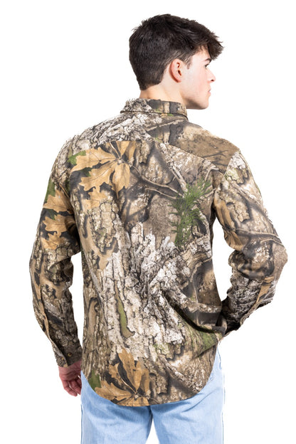 Realtree Button Down Long Sleeve Hunting Camp Shirt - Realtree APX