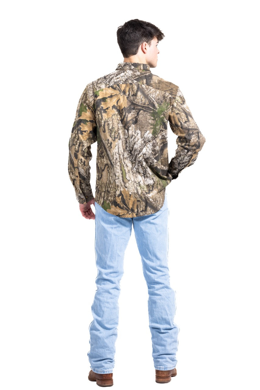 Realtree Button Down Long Sleeve Hunting Camp Shirt - Realtree APX