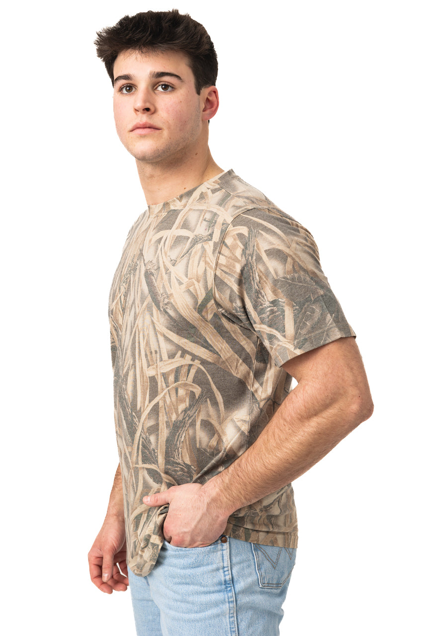 Realtree Tri Blend Short Sleeve Faded Camo Shirt - Realtree Wetlands