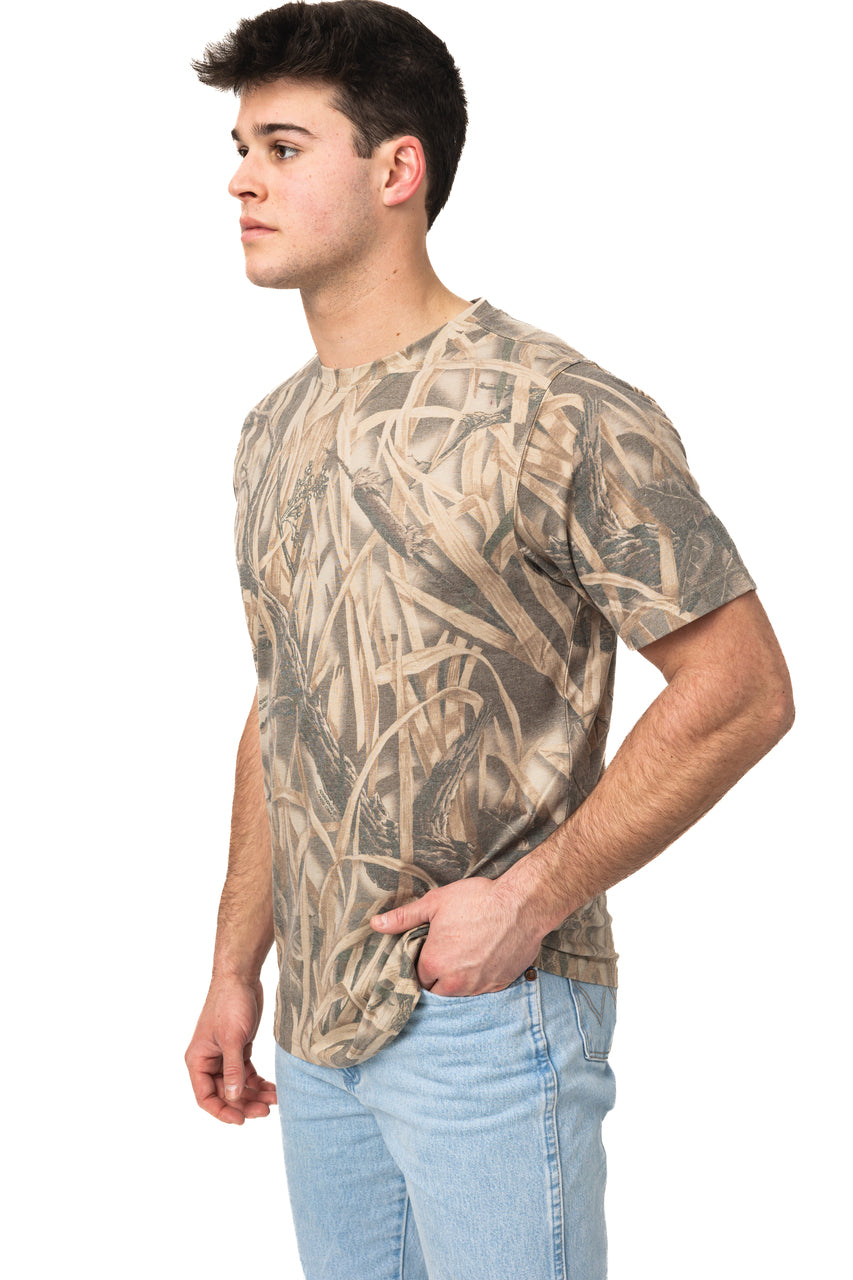 Realtree Tri Blend Short Sleeve Faded Camo Shirt - Realtree Wetlands