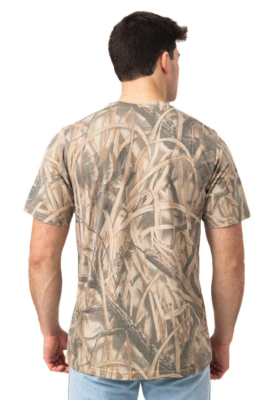 Realtree Tri Blend Short Sleeve Faded Camo Shirt - Realtree Wetlands