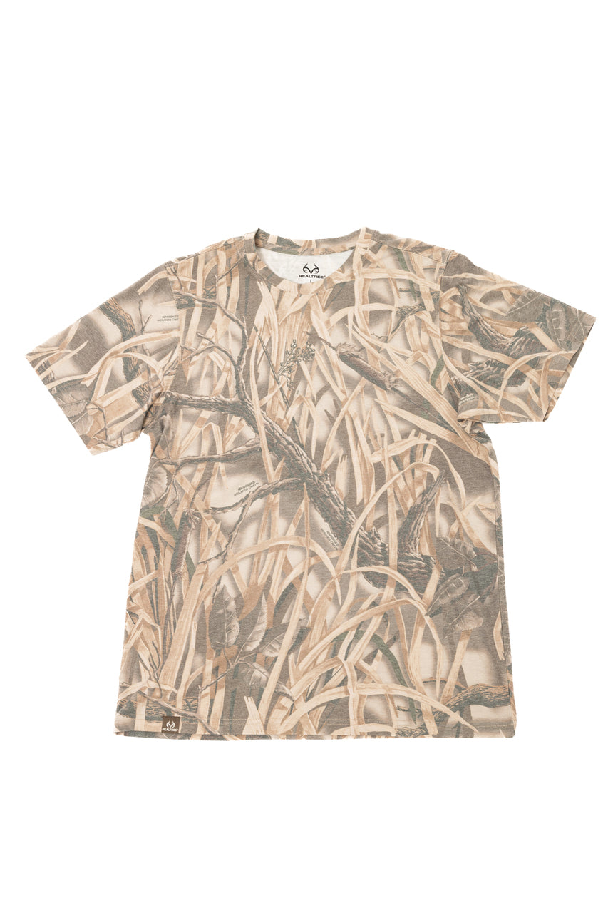 Realtree Tri Blend Short Sleeve Faded Camo Shirt - Realtree Wetlands
