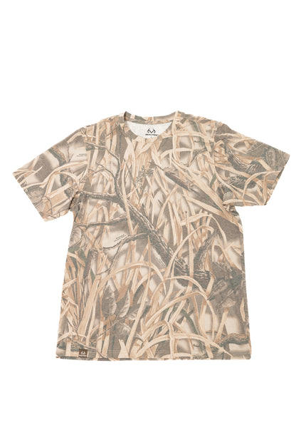 Realtree Tri Blend Short Sleeve Faded Camo Shirt - Realtree Wetlands