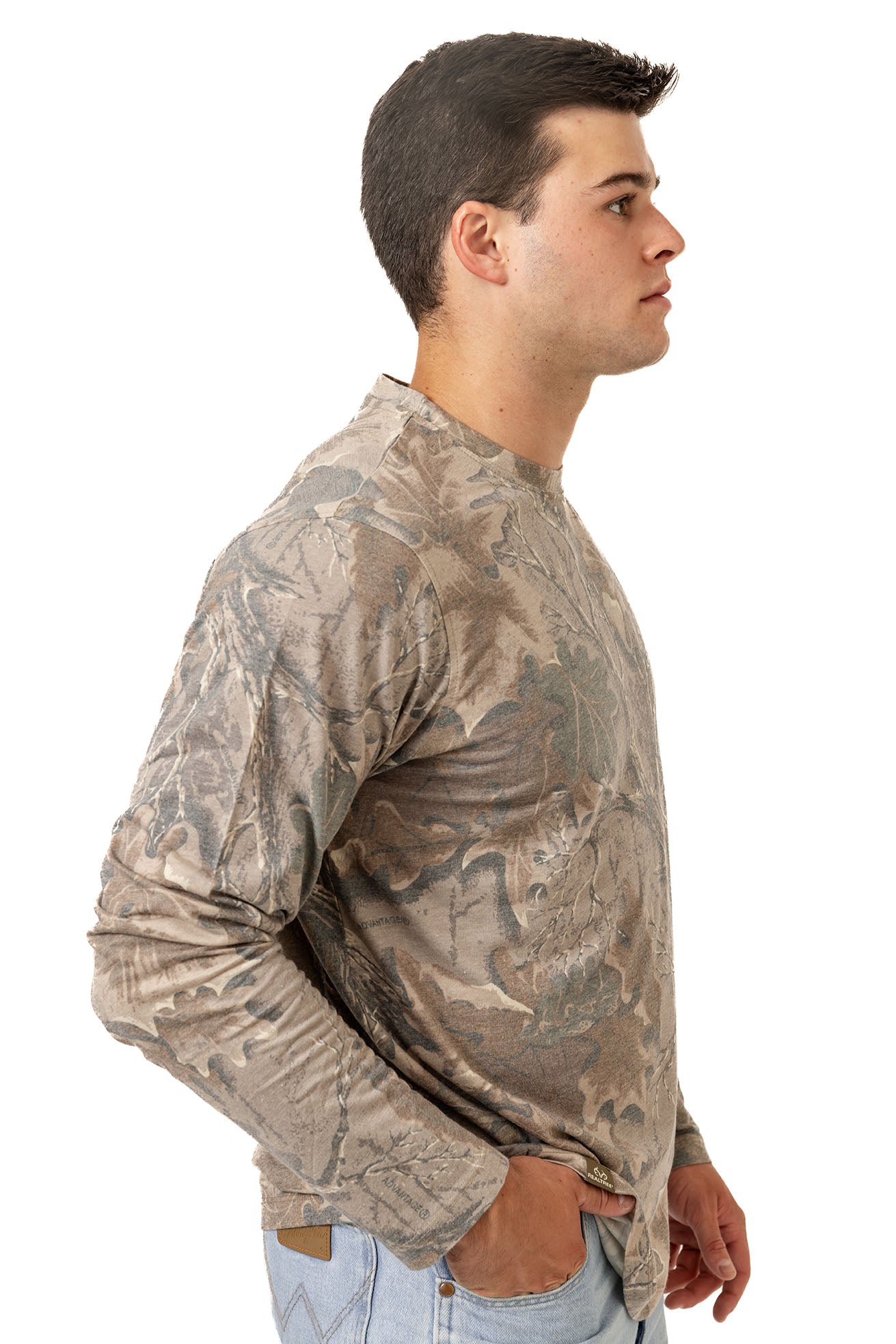 Realtree Long Sleeve Tri-Blend Faded Camo Shirt - Realtree Advantage Classic