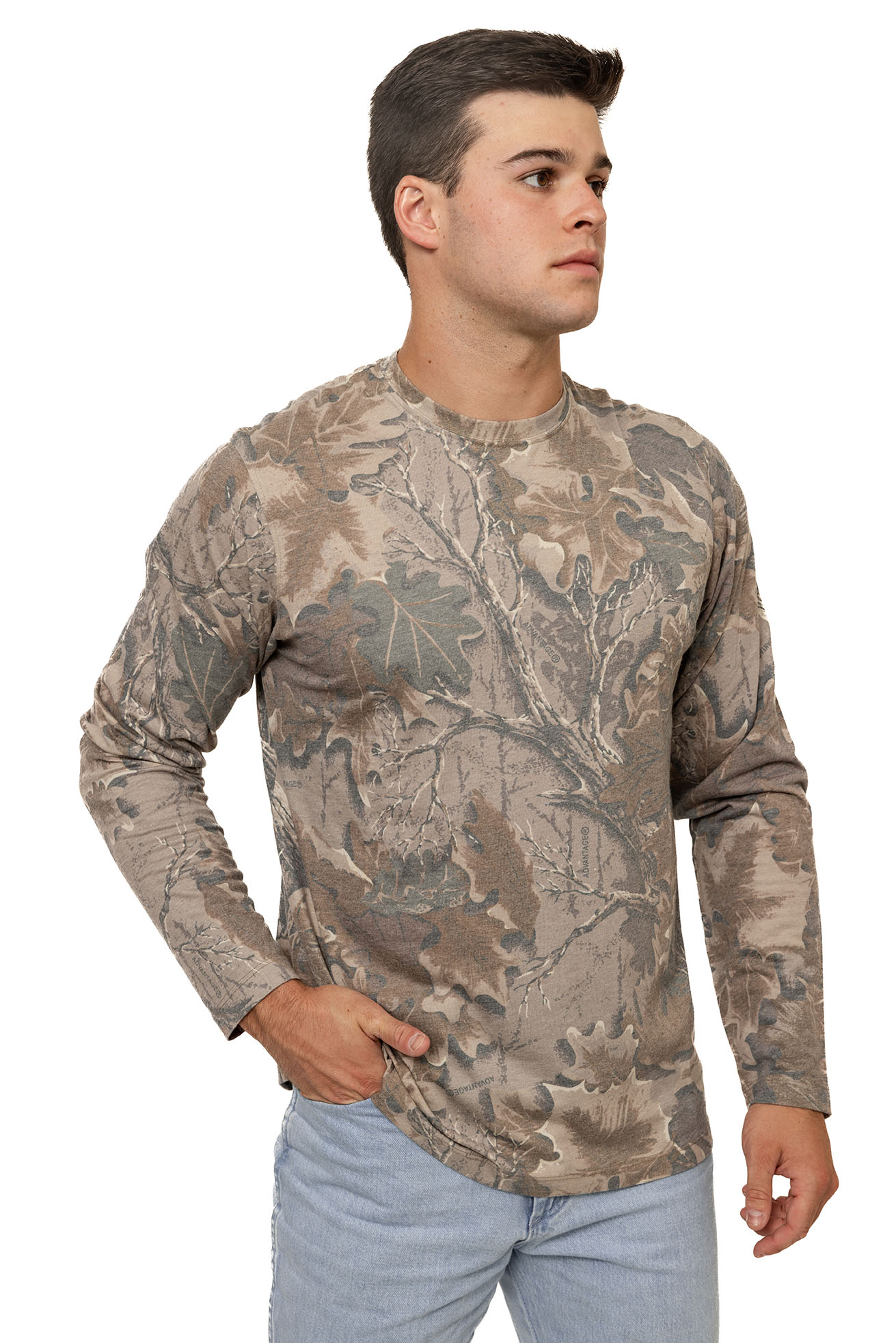 Realtree Long Sleeve Tri-Blend Faded Camo Shirt - Realtree Advantage Classic