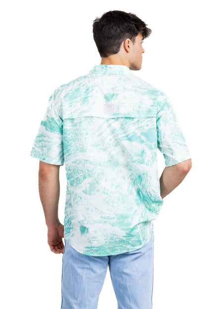 Realtree Realtree Fishing Charter Teal Short Sleeve Shirt - Realtree Aspect