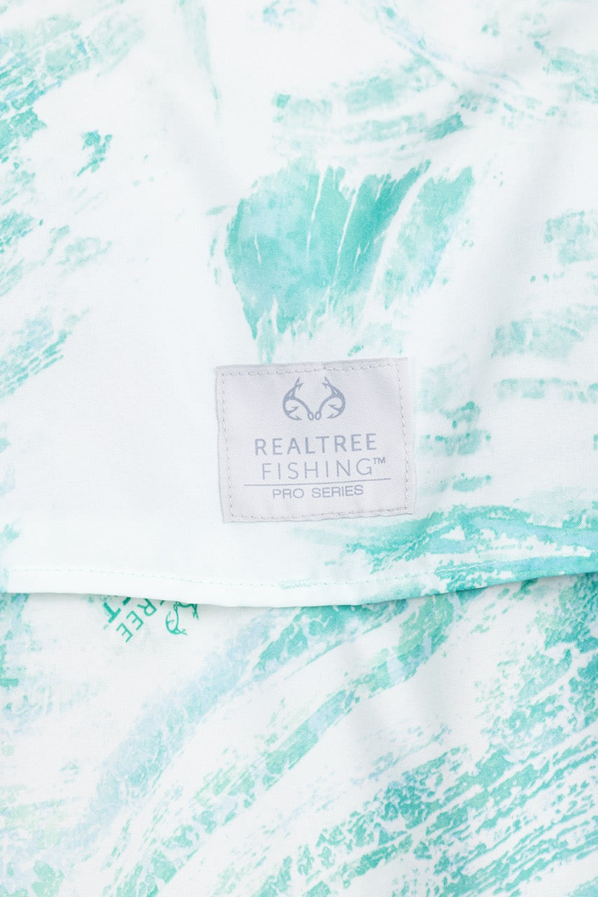 Realtree Realtree Fishing Charter Teal Short Sleeve Shirt - Realtree Aspect