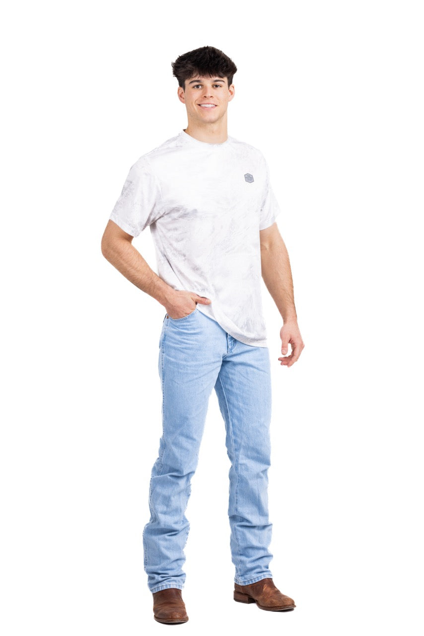 Realtree White Fishing Bass Master Performance Short Sleeve Shirt - Realtree Aspect