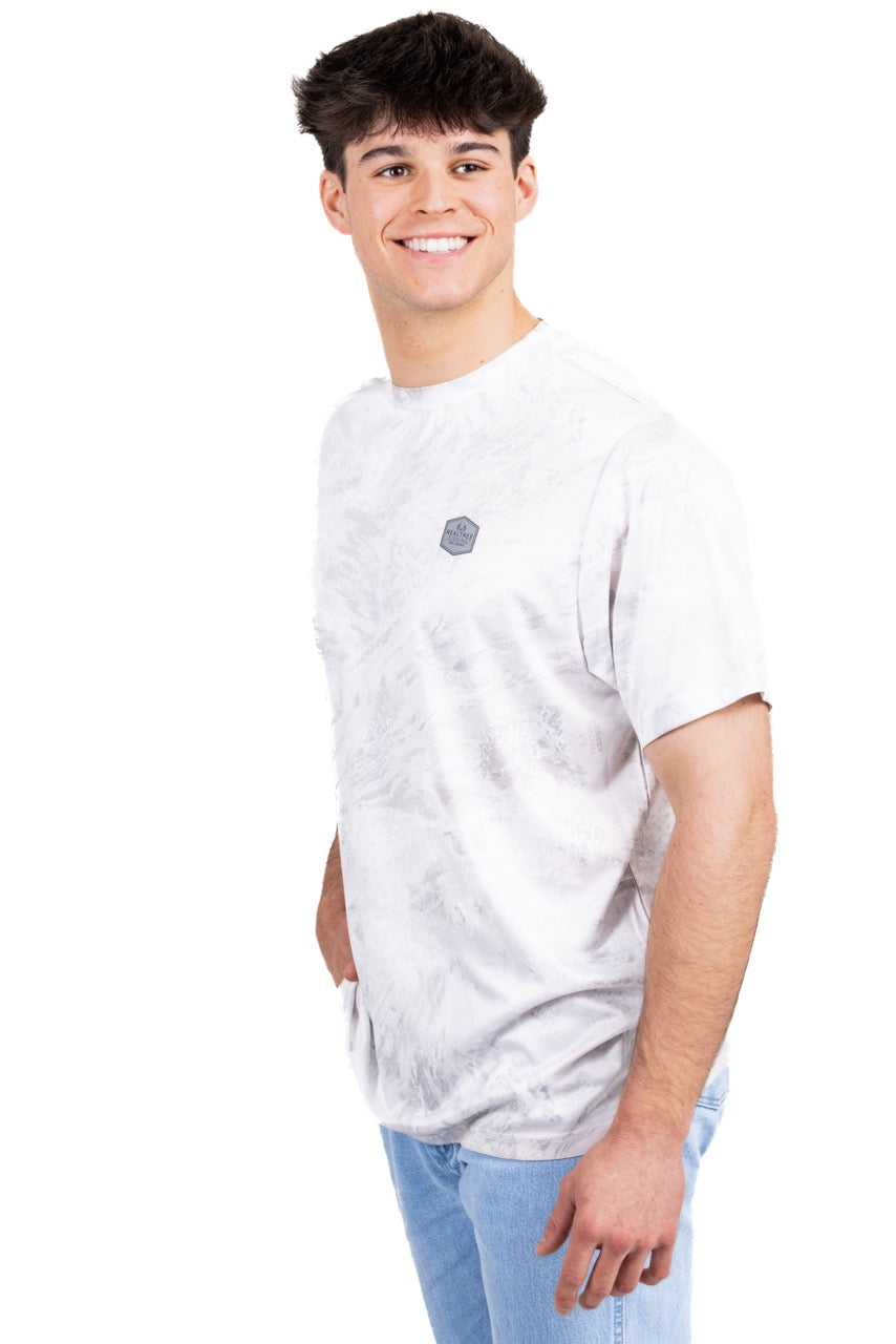 Realtree White Fishing Bass Master Performance Short Sleeve Shirt - Realtree Aspect