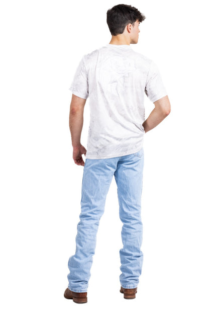 Realtree White Fishing Bass Master Performance Short Sleeve Shirt - Realtree Aspect