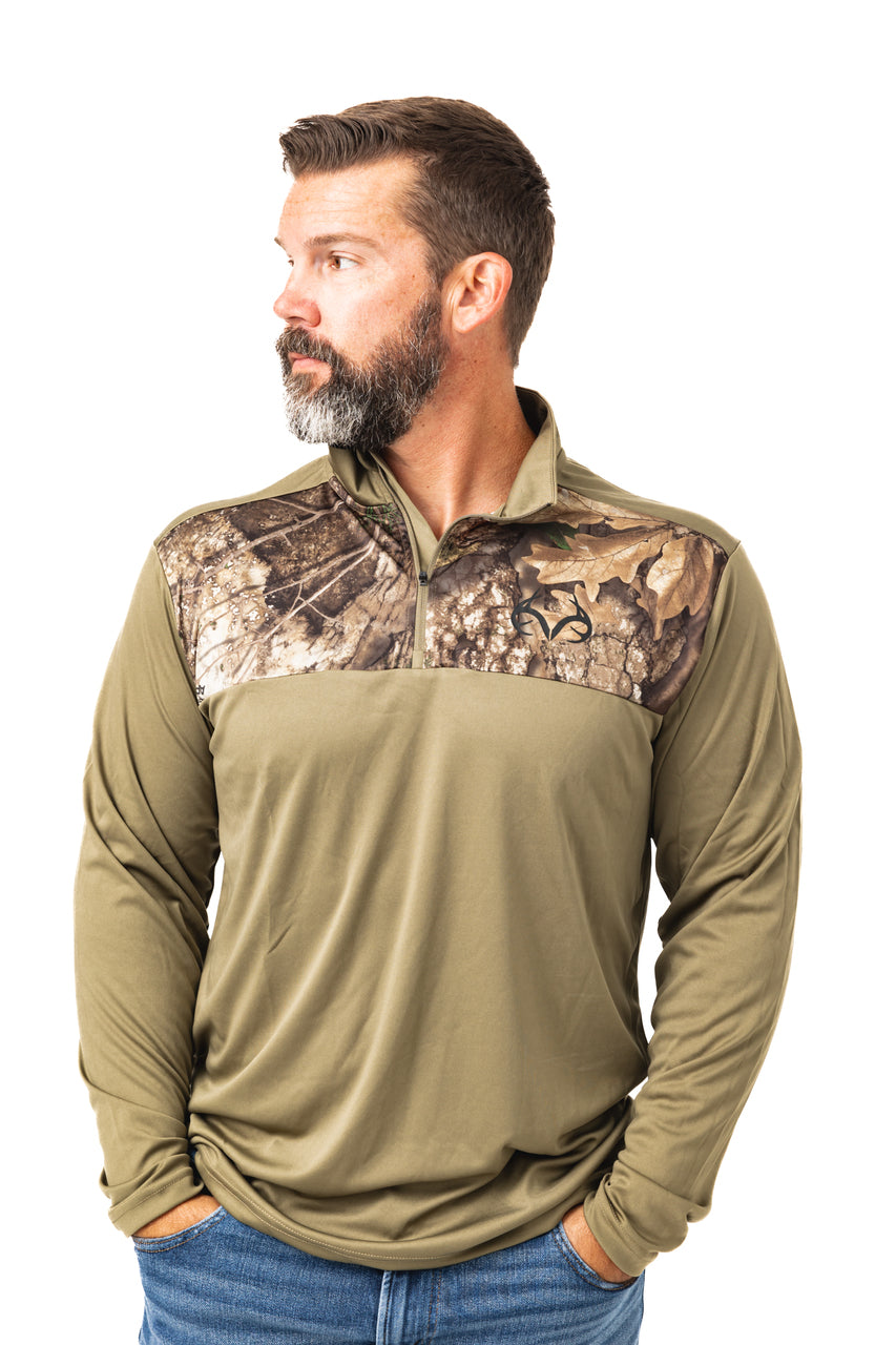 Realtree Realtree Lodge Performance 1/4 Zip Wind Shirt - Realtree APX
