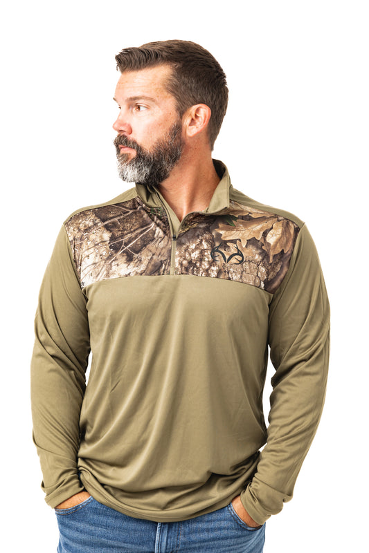 Realtree Realtree Lodge Performance 1/4 Zip Wind Shirt - Realtree APX