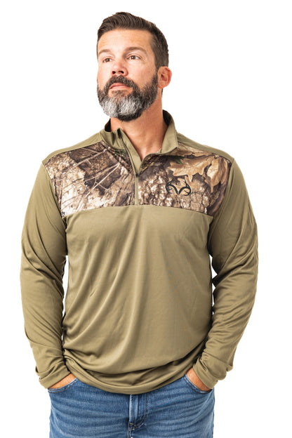 Realtree Realtree Lodge Performance 1/4 Zip Wind Shirt - Realtree APX