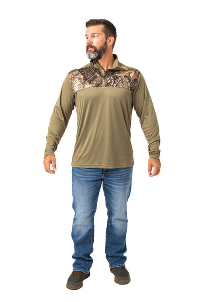 Realtree Realtree Lodge Performance 1/4 Zip Wind Shirt - Realtree APX