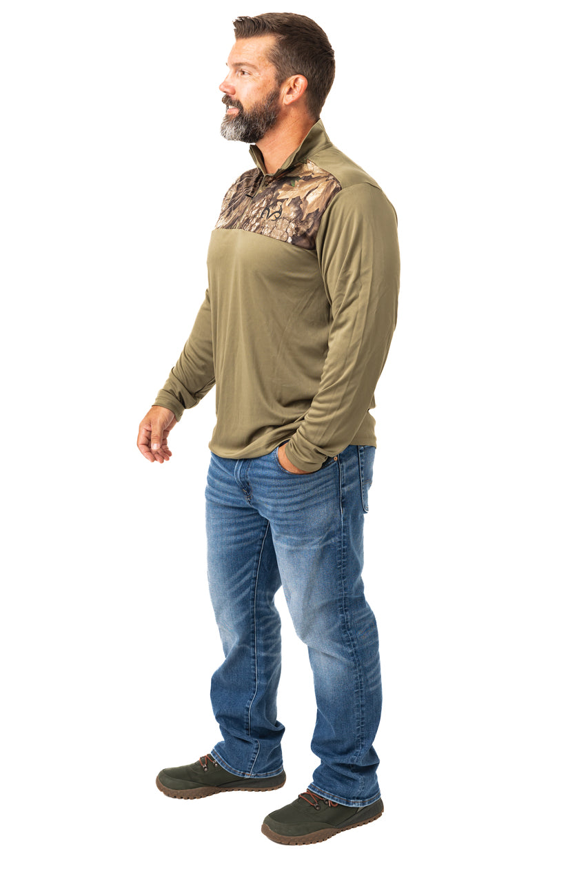 Realtree Realtree Lodge Performance 1/4 Zip Wind Shirt - Realtree APX