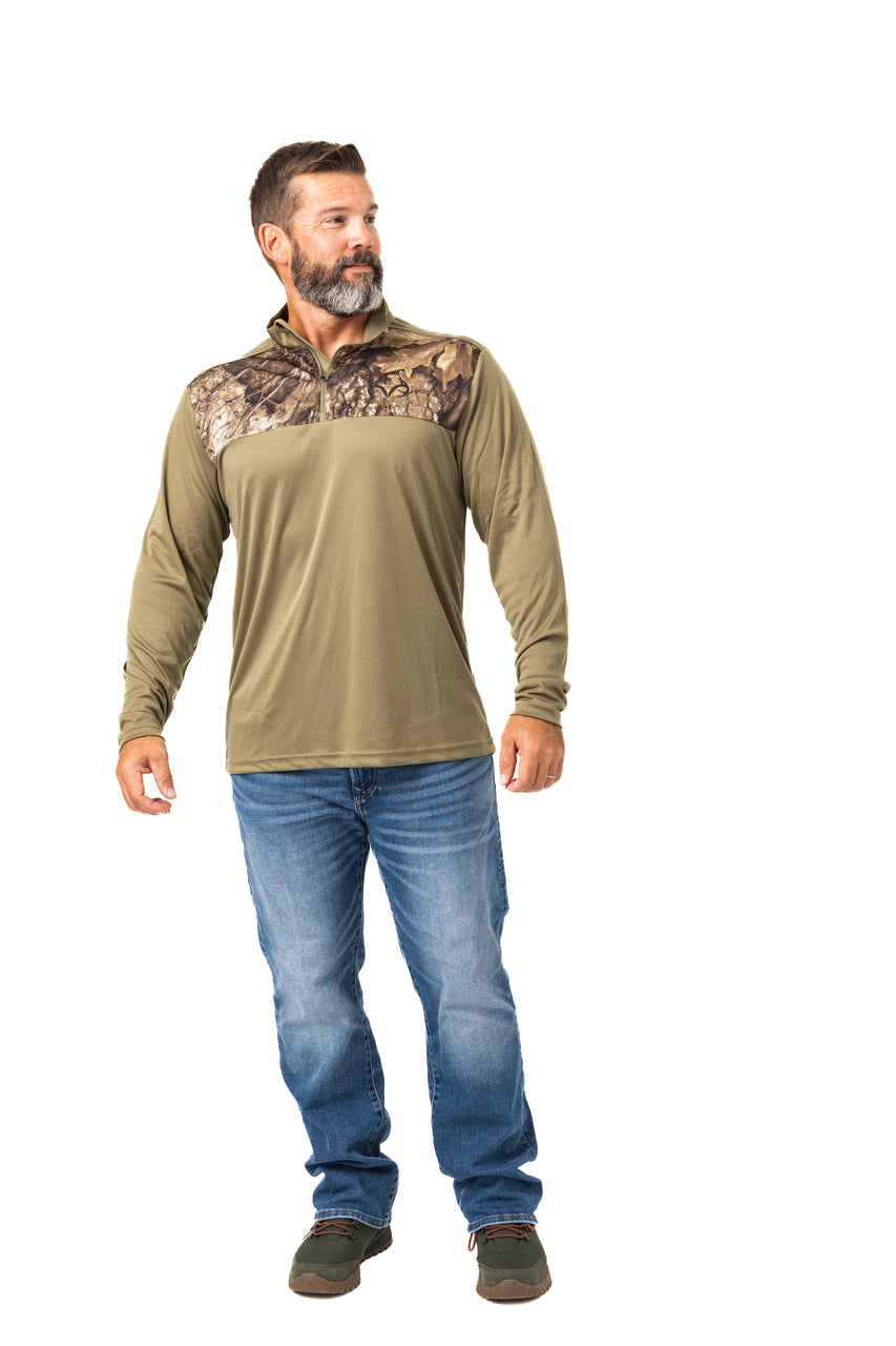 Realtree Realtree Lodge Performance 1/4 Zip Wind Shirt - Realtree APX
