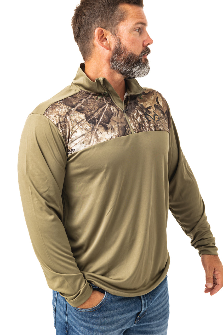 Realtree Realtree Lodge Performance 1/4 Zip Wind Shirt - Realtree APX
