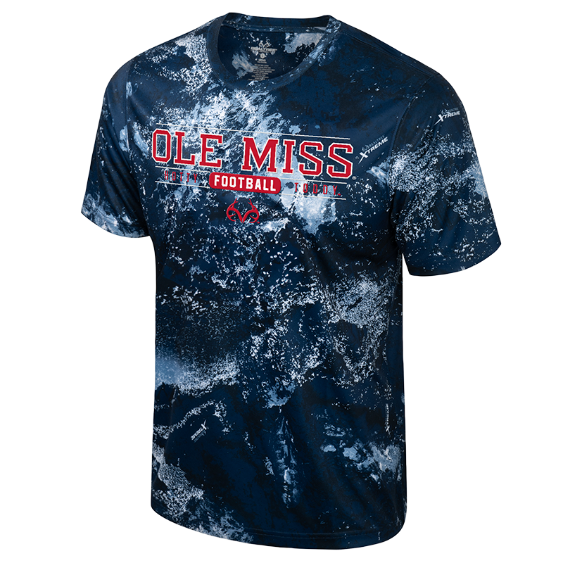 Realtree Realtree Unisex Ole Miss Football Bar Logo Short Sleeve Shirt - Realtree XTREME Colors