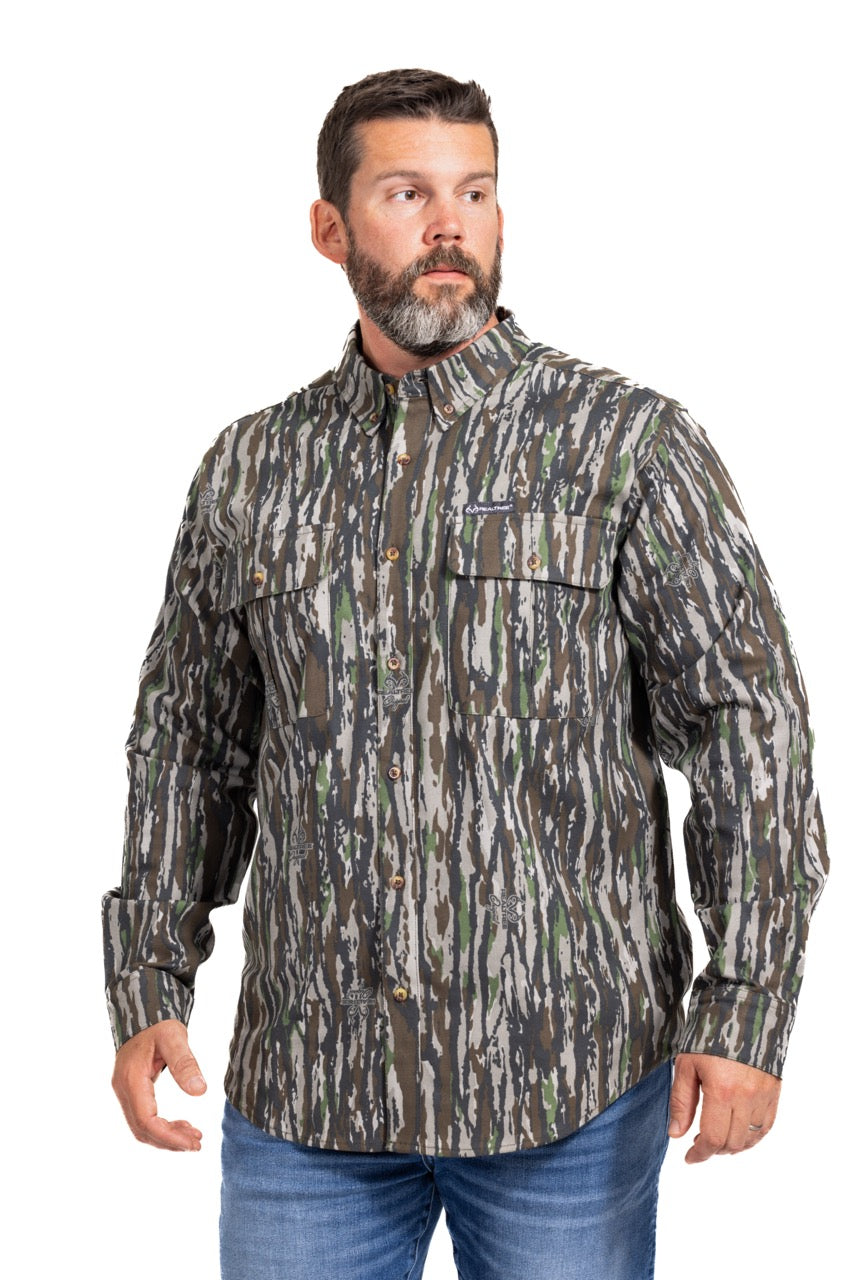 Realtree Button Down Long Sleeve Hunting Camp Shirt - Realtree Original