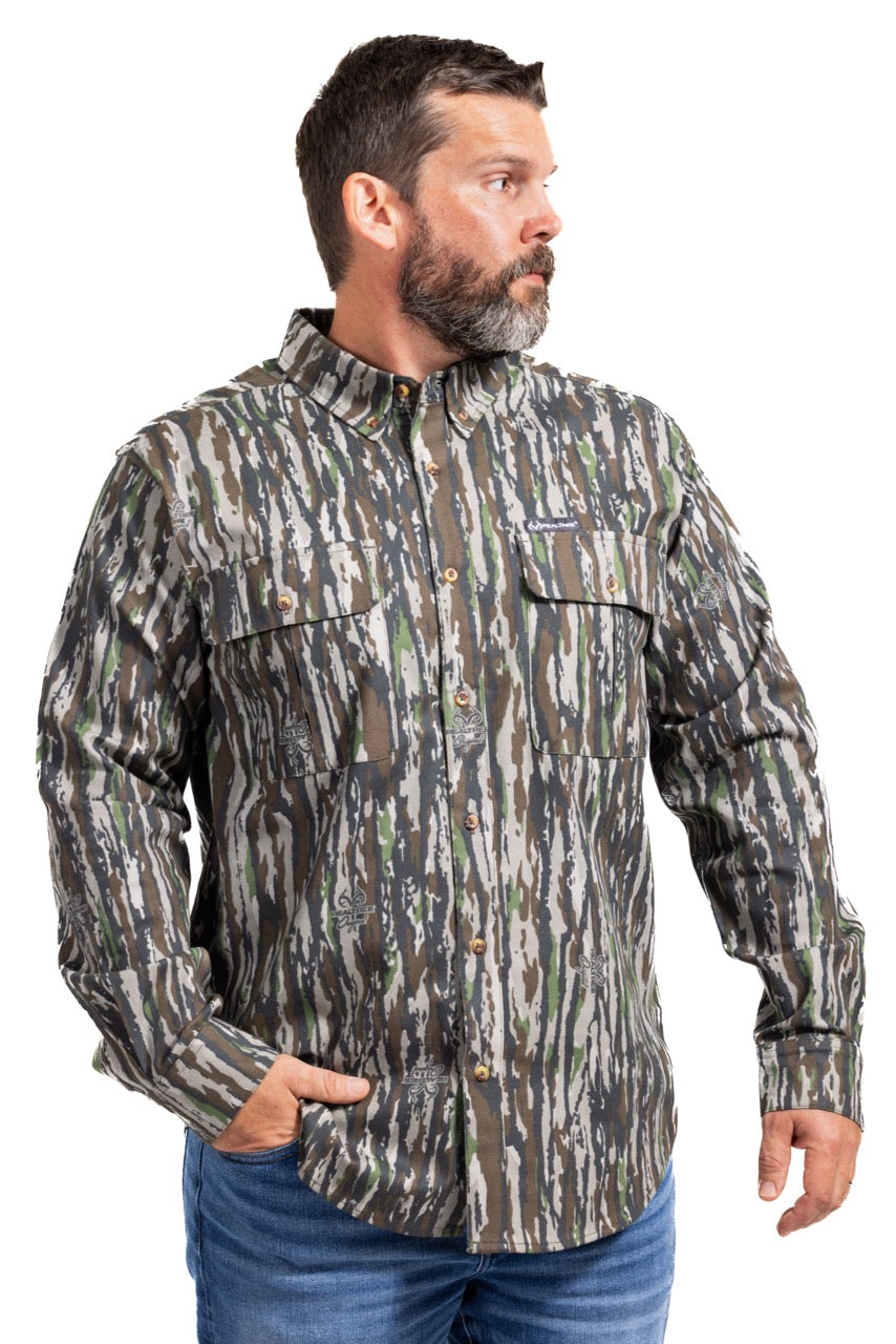 Realtree Button Down Long Sleeve Hunting Camp Shirt - Realtree Original