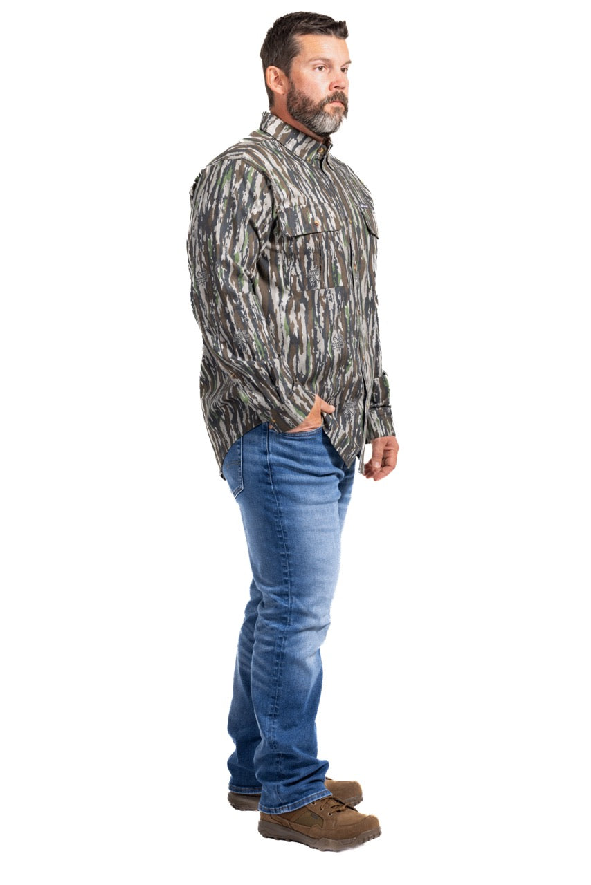 Realtree Button Down Long Sleeve Hunting Camp Shirt - Realtree Original