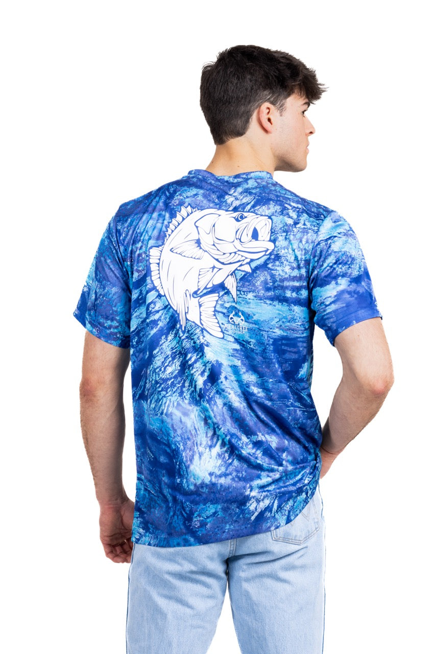 Realtree Realtree Ocean Blue Fishing Bass Master Performance Short Sleeve Shirt - Realtree Aspect