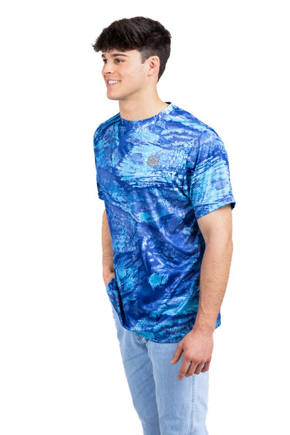 Realtree Realtree Ocean Blue Fishing Bass Master Performance Short Sleeve Shirt - Realtree Aspect