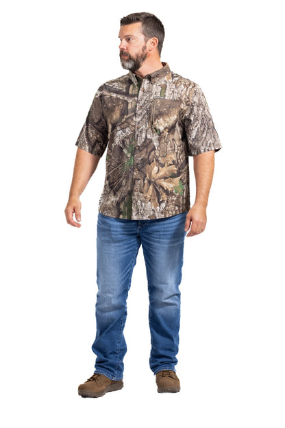 Realtree Button Down Short Sleeve Poly Hunting Shirt - Realtree APX