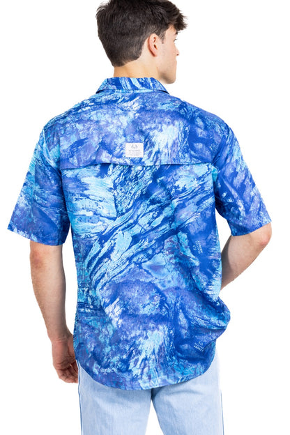 Realtree Realtree Fishing Charter Ocean Blue Short Sleeve Shirt - Realtree Aspect