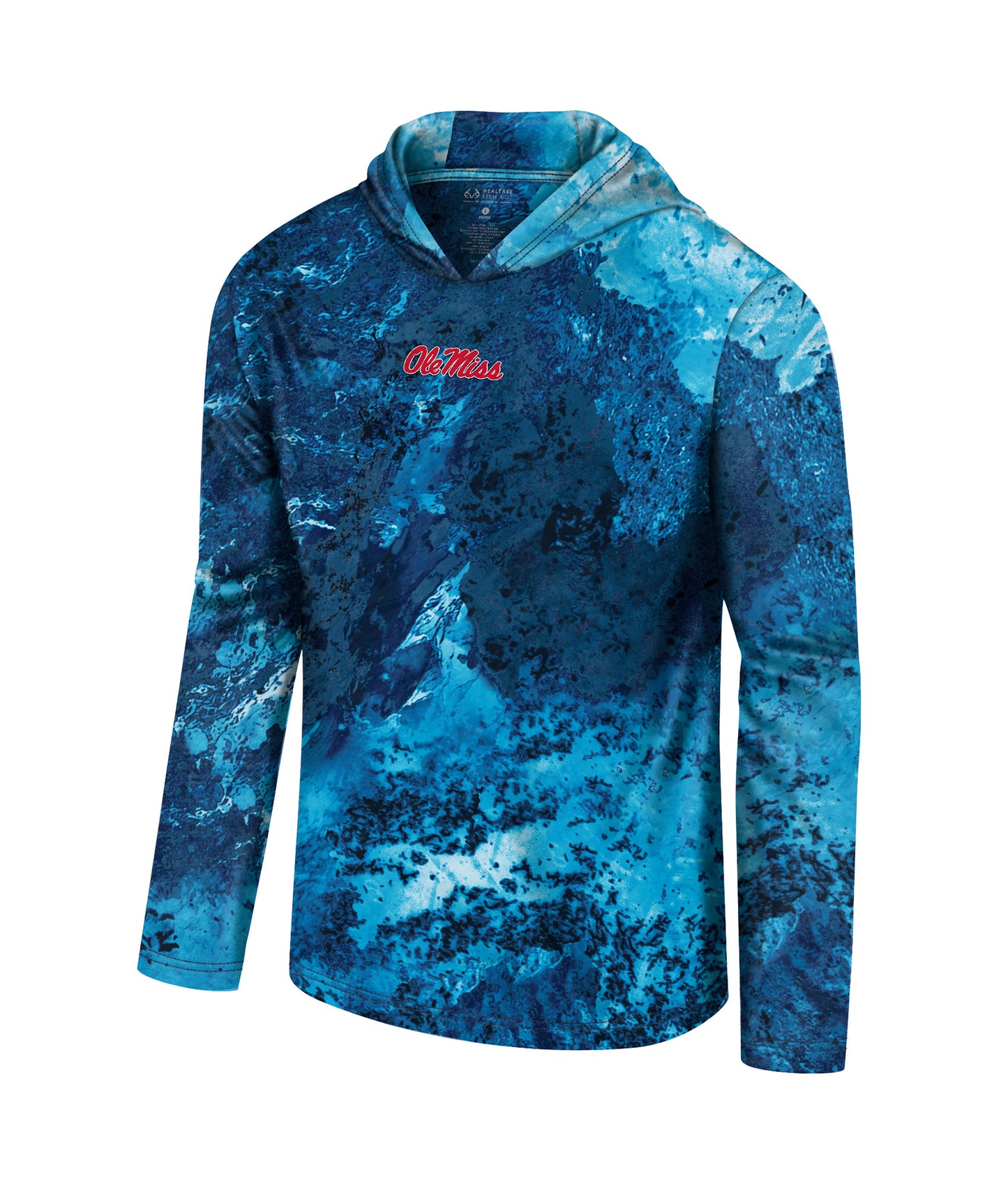 Realtree Realtree Unisex Dark Blue Roscoe Ole Miss Performance Hooded Sun Shirt - Realtree XTREME Colors