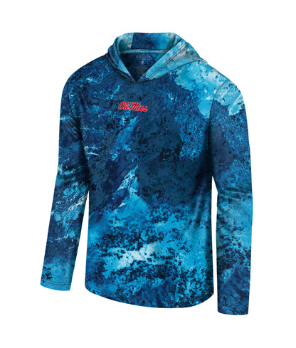 Realtree Realtree Unisex Dark Blue Roscoe Ole Miss Performance Hooded Sun Shirt - Realtree XTREME Colors
