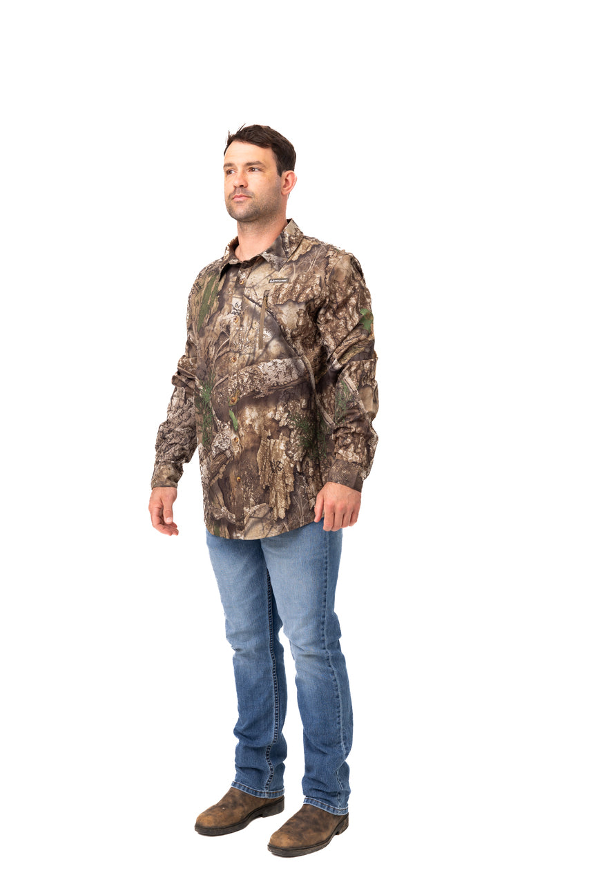 Realtree Button Down Long Sleeve Hunting Shirt - Realtree APX