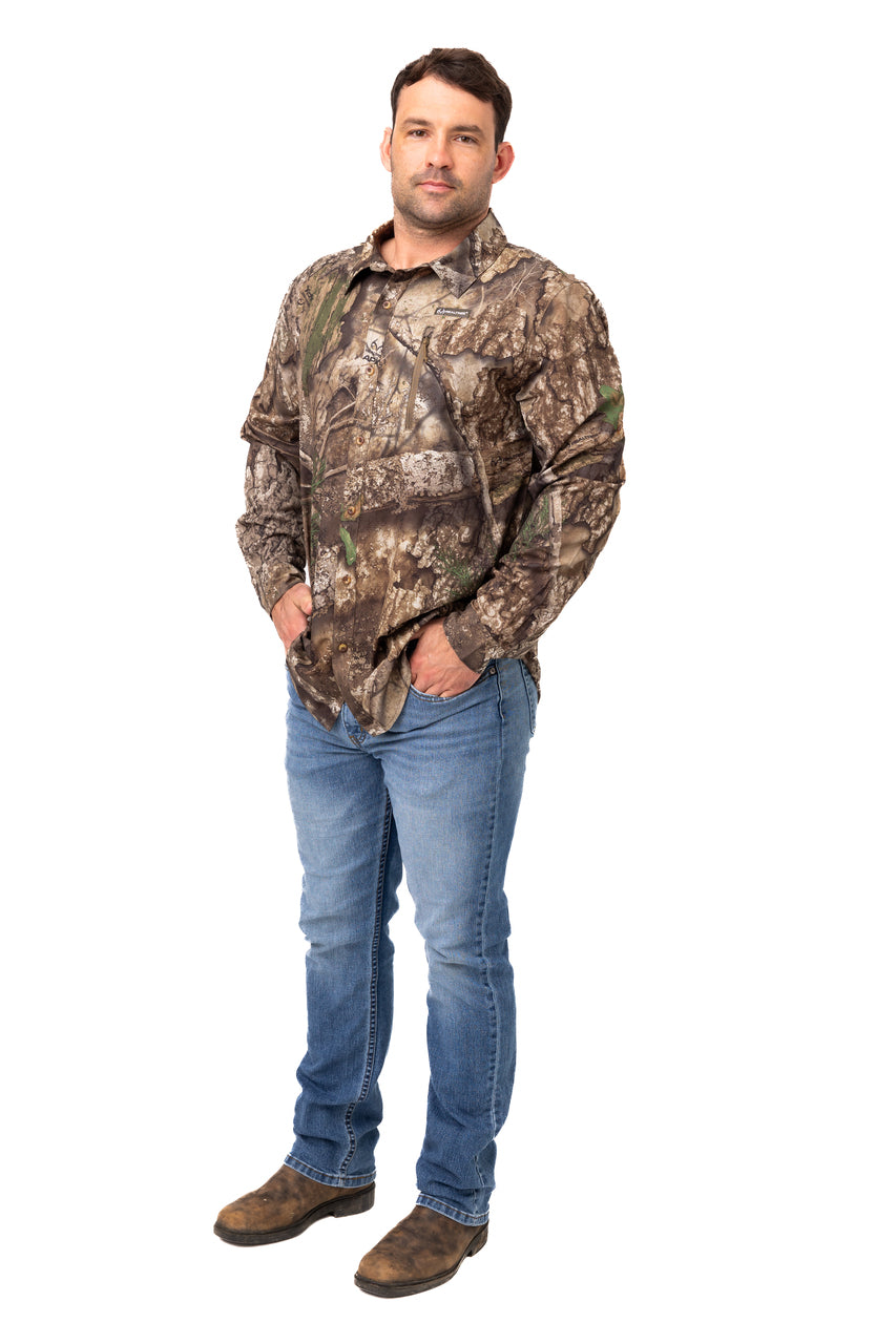 Realtree Button Down Long Sleeve Hunting Shirt - Realtree APX