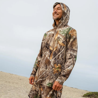 Realtree Catch Surf Hooded Long Sleeve Camo Rash Guard - Realtree EDGE
