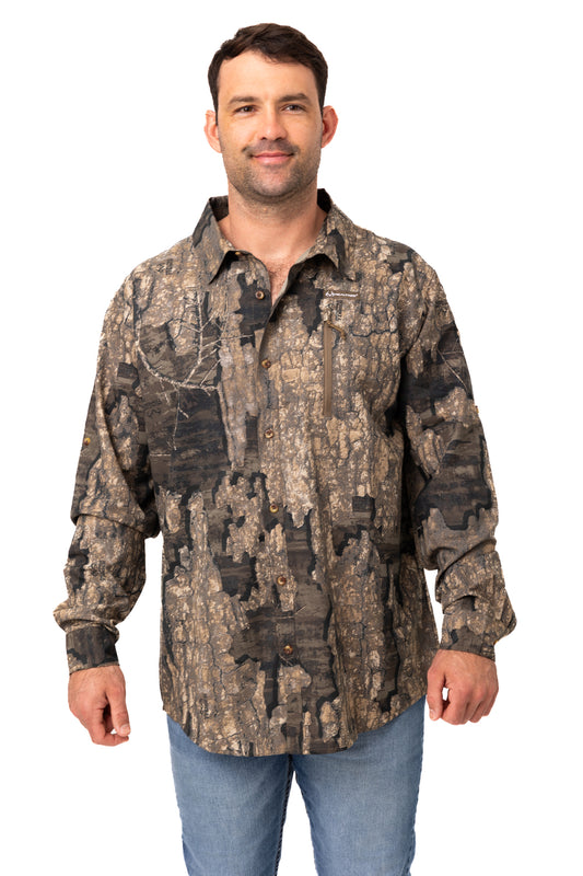 Realtree Button Down Long Sleeve Hunting Shirt - Realtree Timber