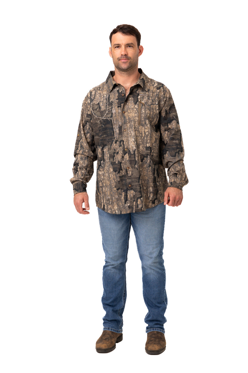 Realtree Button Down Long Sleeve Hunting Shirt - Realtree Timber