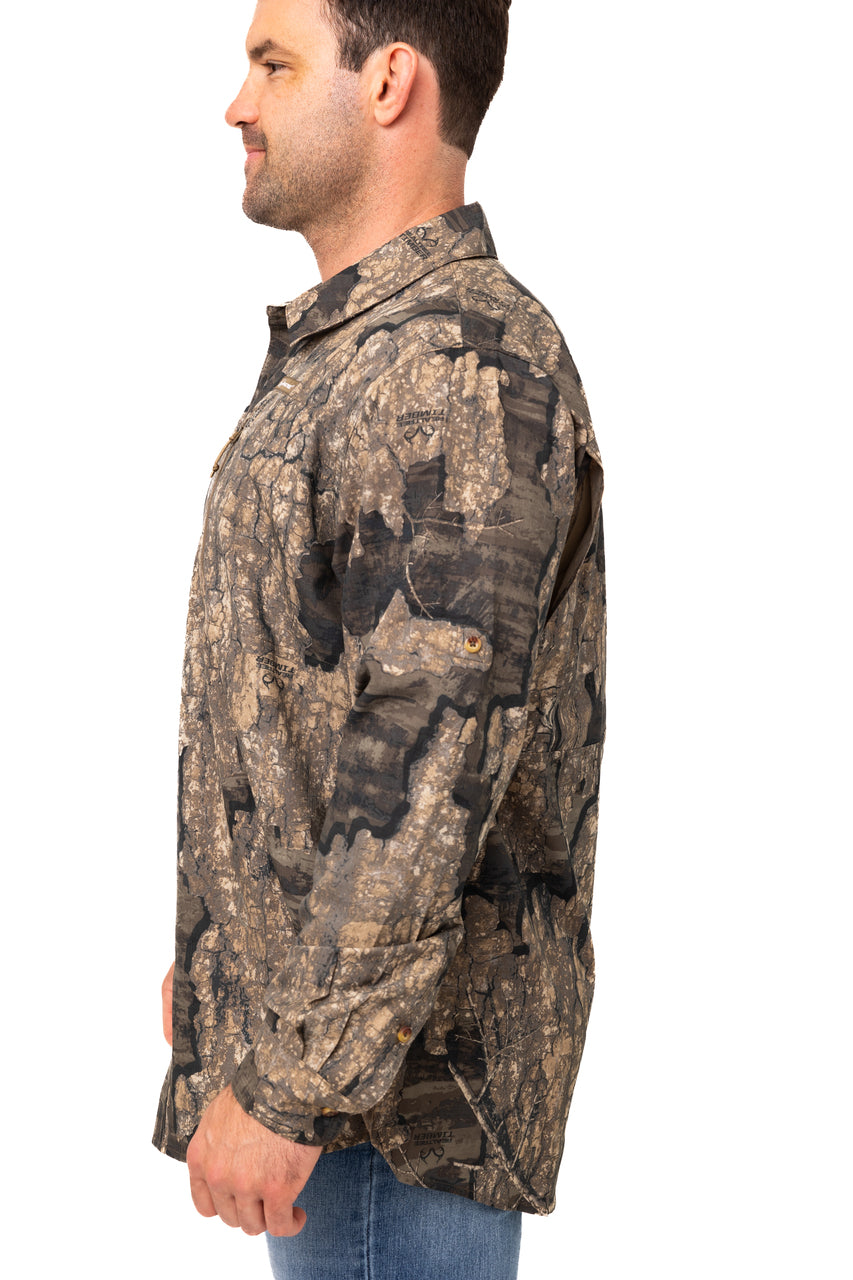 Realtree Button Down Long Sleeve Hunting Shirt - Realtree Timber